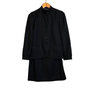 Cojana black 2‎ piece wool blazer & skirt set